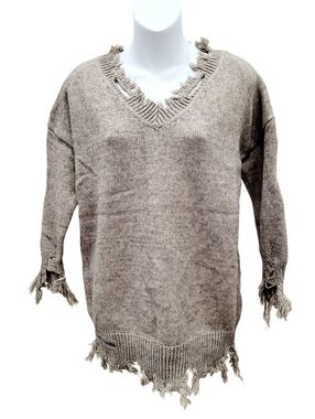 2/$20 Y2K Light Brown Fashion Sweater Top Size: M